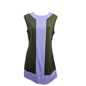 Abaeté Dress Colorblock Mod Minimalist Wool Blend Women's 10‎ Retro 1970s NEW